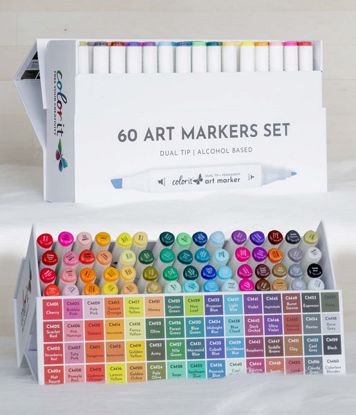 Alcohol Markers, 120 Colors Dual Tip Permanent Art Markers for Kids Adults  Coloring Illustrations Sketch,Christmas Gifts