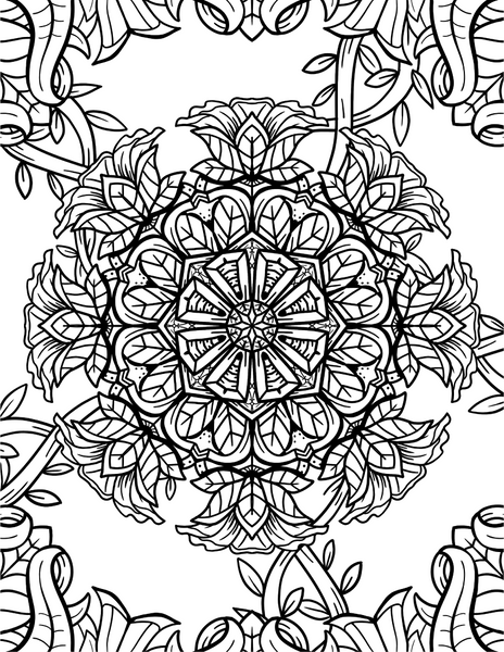 Grayscale Floral Coloring Book - ReStyleGraphic