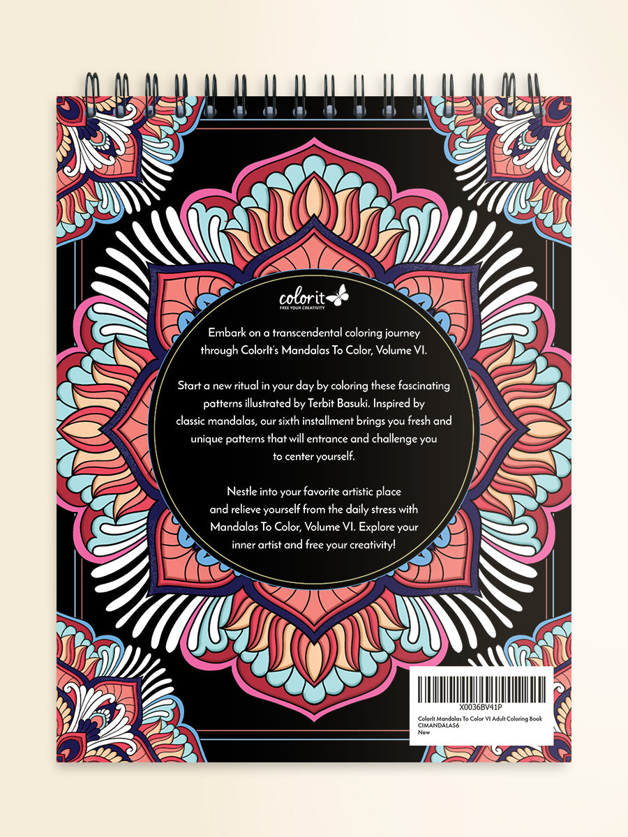 ColorIt Mandalas to Color Volume 6 adult coloring book - mandalas adult coloring books - back cover