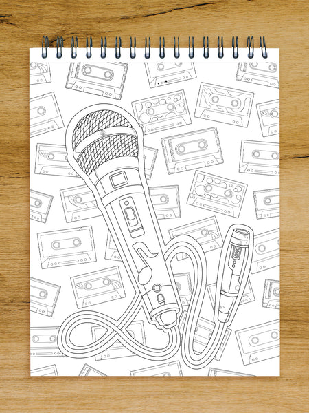 microphone coloring page for kids