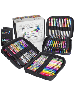 TongfuShop 204 Colors Colouring Pens, Permanent Marker Felt-tip Pens,  Permanent At Markers Set for Sketching, Painting Coloring, Beginner Kids,  Twin Tip Highlighter with Plastic Shelf – BigaMart