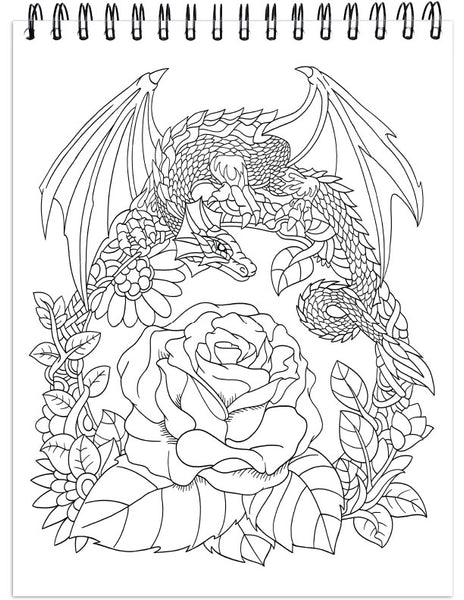  ColorIt Colorful Dragons Adult Coloring Book - 50 Single-Sided  Designs, Thick Smooth Paper, Lay Flat Hardback Covers, Spiral Bound, USA  Printed, Dragon Pages to Color (Volume I) : Arts, Crafts 