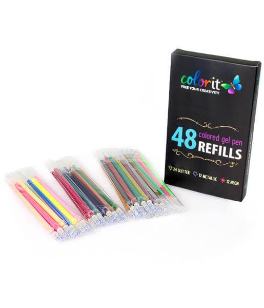 ColorIt Great Escape Bundle - 3 Coloring Books, 50 Marker Set, 48 Gel Pen  Set, and 72 Colored Pencil Set