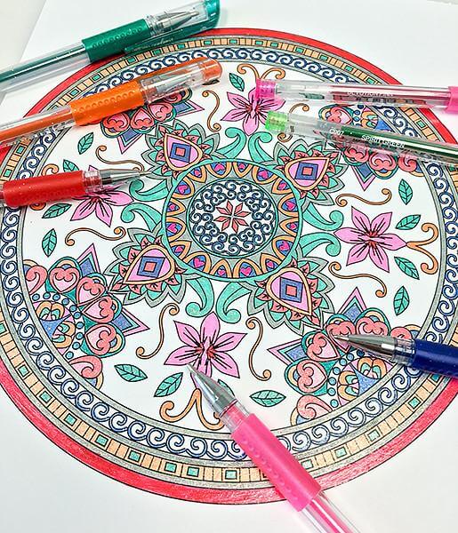 Gel Pens 48 Set Colored Glitter For Coloring Books Drawing Art Marker Kids  Adult