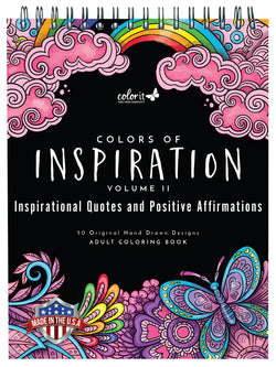  ColorIt Colorful Novels Adult Coloring Book to Relieve Stress,  50 Original Drawings from Classic Books, Spiral Binding, Perforated Pages,  USA Printed, Lay Flat Hardback Book Cover, Ink Blotter Paper : Office