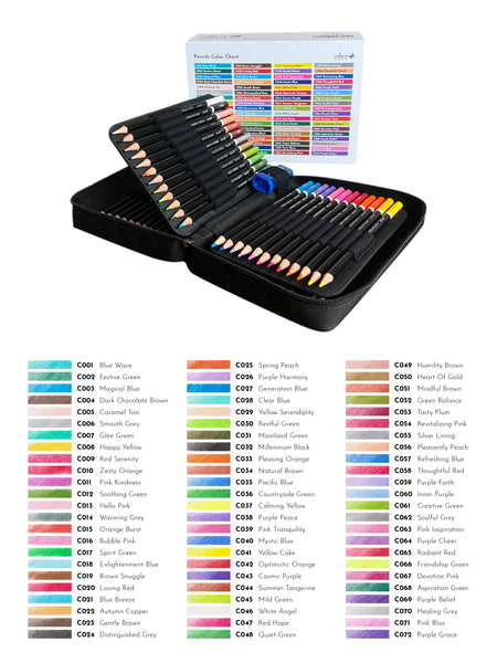 ColorIt 72 Colored Pencils for Artists - Art Supplies for Adult Coloring,  Drawing, and Sketching - Includes Travel Case, Pencil Sharpener, Pencil