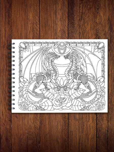  ColorIt Colorful Dragons Adult Coloring Book - 50